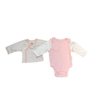 Tea Collection & Old Navy Pink Bodysuit & Printed Cardigan Set